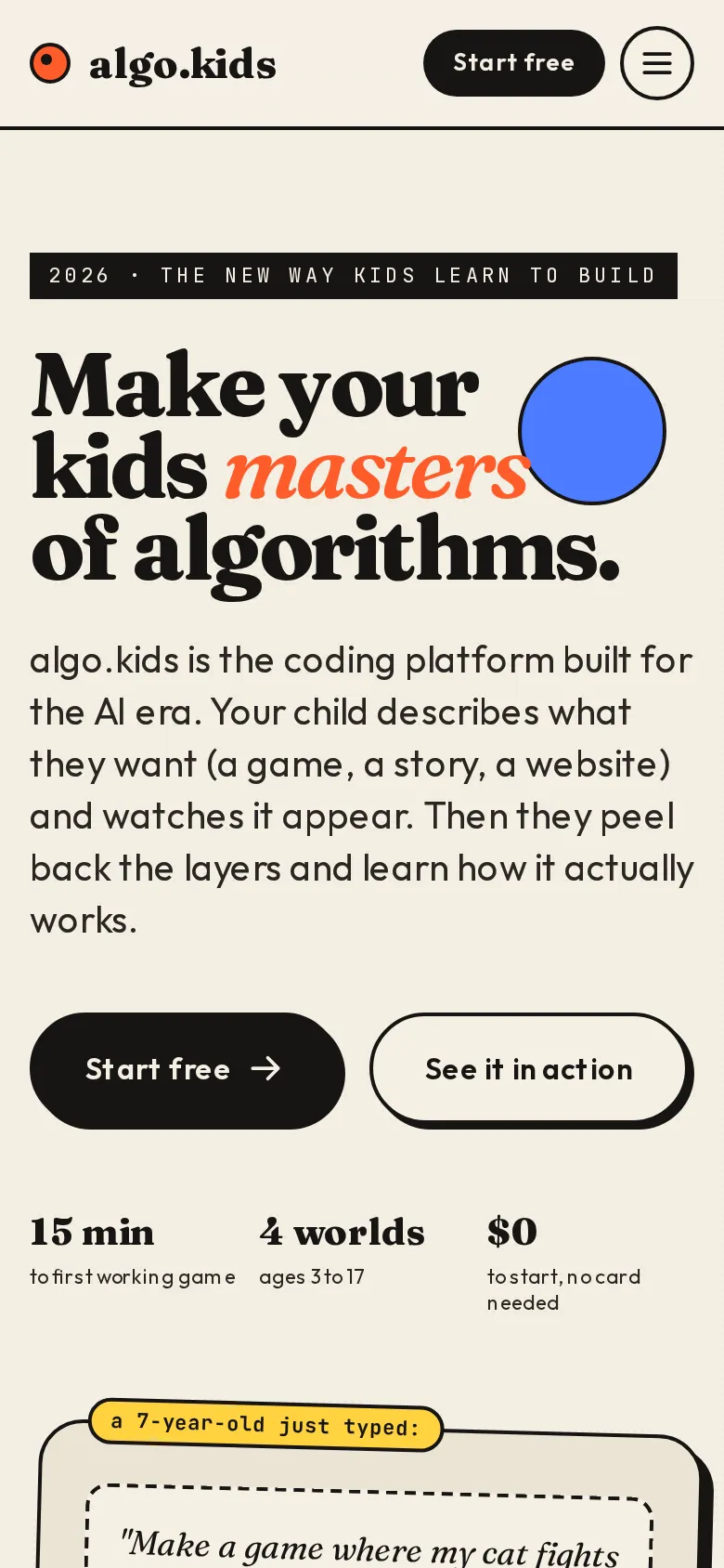 algo.kids on mobile
