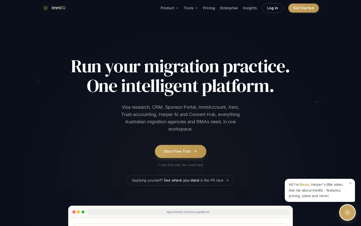 ImmiIQ interface