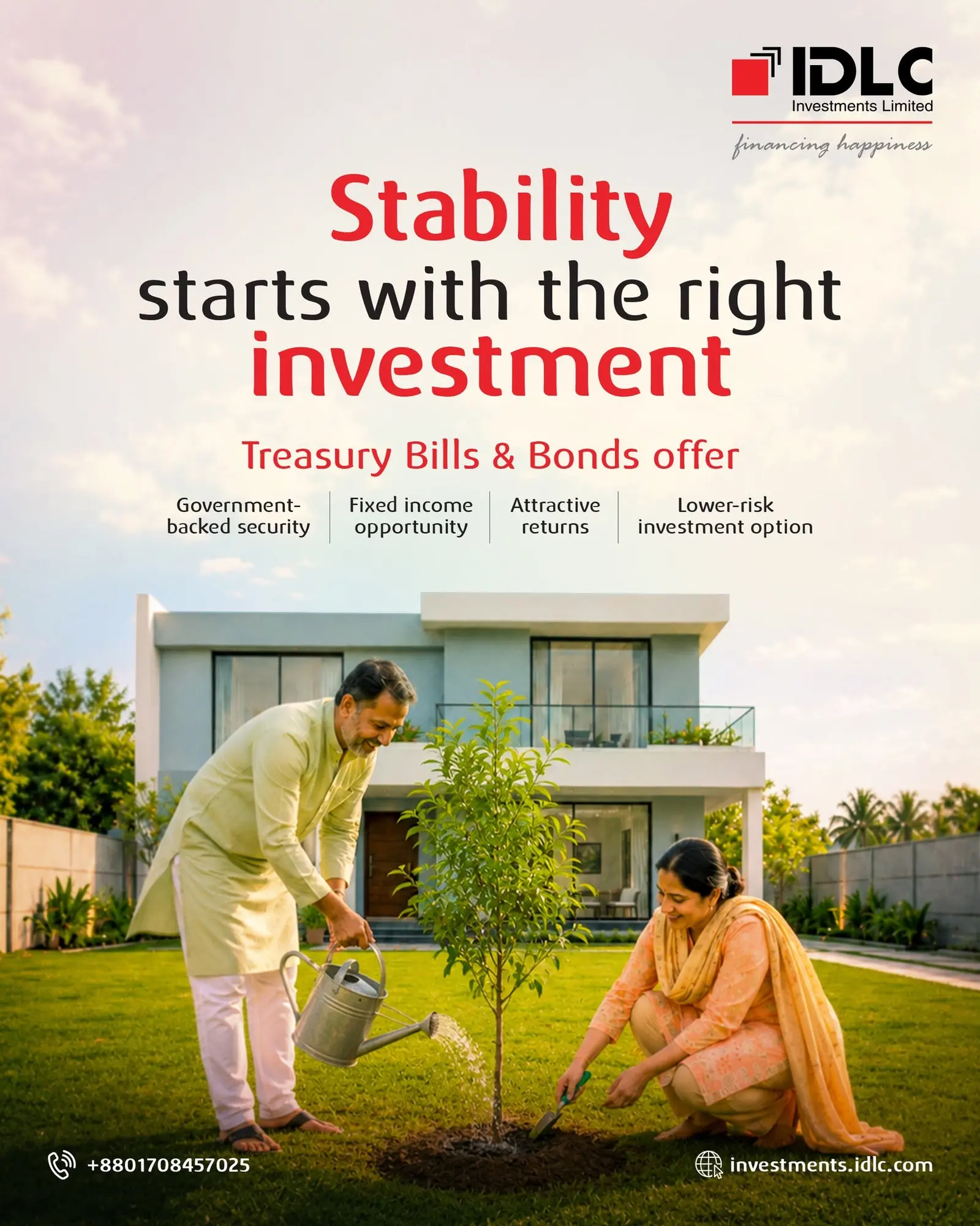 Couple planting a tree with the line stability starts with the right investment